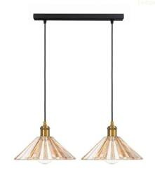 Lampa wisząca JAPANDI szklana bursztynowa 2xE27