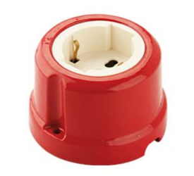 Gniazdo ceramiczne natynkowe Schuko czerwone włoskie