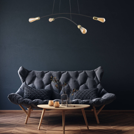Lampa wisząca HELIX BLACK/GOLD 4xE27