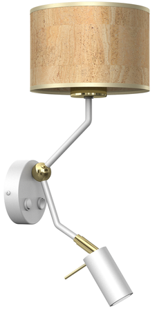 Kinkiet CORK White/Cork 1xE27 + Mini GU10