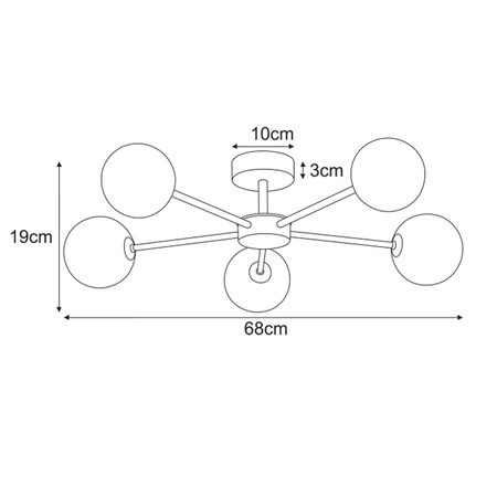 Lampa sufitowa do eleganckiego salonu K-5714 z serii JUKON