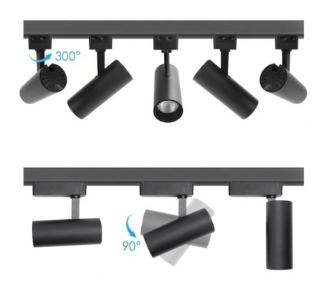 Reflektor szynowy 10W Led 4000K 1 fazowy czarny
