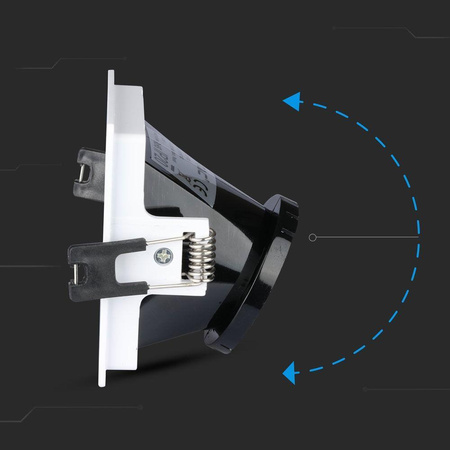 Oczko V-TAC GU10 Wpuszczane Białe/Czarne Kwadrat VT-875-WB 3 Lata Gwarancji
