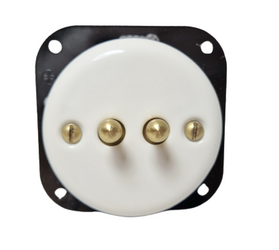 Włącznik ceramiczny podtynkowy podwójny Toogle biały / złoty