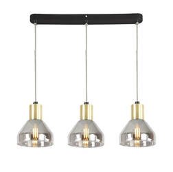Lampa wisząca złota szkło 3xE14 70cm GREGORY