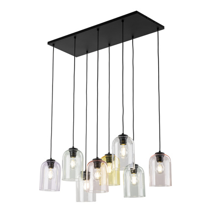 Szklana lampa wisząca MOLLY 8xE27 multikolor