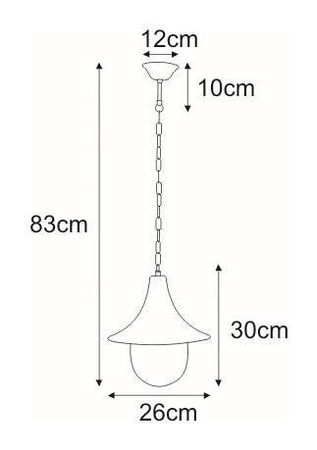 Wisząca lampa zewnętrzna, lampion K-8126 CZARNY/ZŁOTY z serii BOSTON