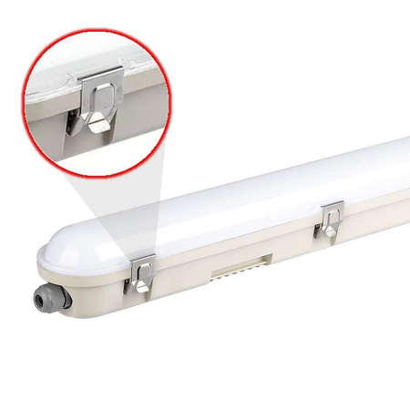 Oprawa Hermetyczna LED V-TAC SAMSUNG CHIP 48W 150cm 120Lm/W ML SS Clip Czujnik Ruchu VT-150148 6500K 5760lm 3 Lata Gwarancji