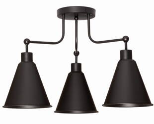 Lampa sufitowa żyrandol 3 klosze Stożek czarny