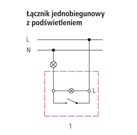 Łącznik jednobiegunowy z podświetleniem pomarańczowym Ospel Sonata Ecru