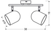 Lampa ścienna listwa 2X40W E27 szary mat AZURO 92-63212