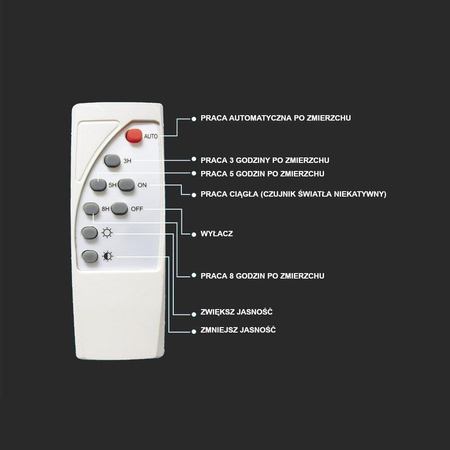 Oprawa Ogrodowa Solarna V-TAC 3-5W LED IP65 20x20cm VT-7655 3000K