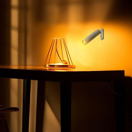 Lampka Biurkowa V-TAC 4w1 37cm Kinkiet Klips Latarka 3W LED Biała 