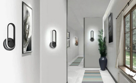 Nowoczesny Kinkiet Lumino czarny owal regulowany  LED 20W 4000K