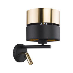 Kinkiet HILTON Black/Gold 2xE27+LED