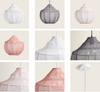 Lampa Wisząca z Metalu i Tkaniny Ayla pastelowy róż 45cm