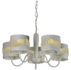Lampa wisząca biała z koralikami żyrandol 5xE27 Antonio Candellux 35-23001