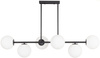 Lampa sufitowa Milano czarna 6xE14 mleczne kule EP1C21