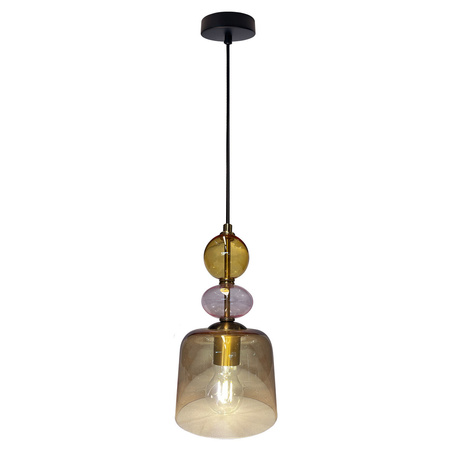 Lampa wisząca Tropea 1xE27 bursztynowa, mała LP-2004/1P S AM