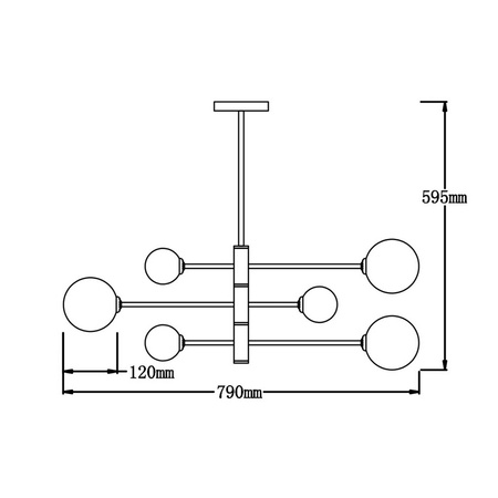 Dorado 6 lampa wisząca czarna LP-002/6P BK