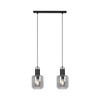 Podwójna lampa wisząca nad stół, grafitowe klosze K-5261 z serii DENIS