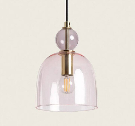 Lampa Wisząca z Metalu i Szkła Mono-Baudelaire 1xE14 Pudrowy Róż