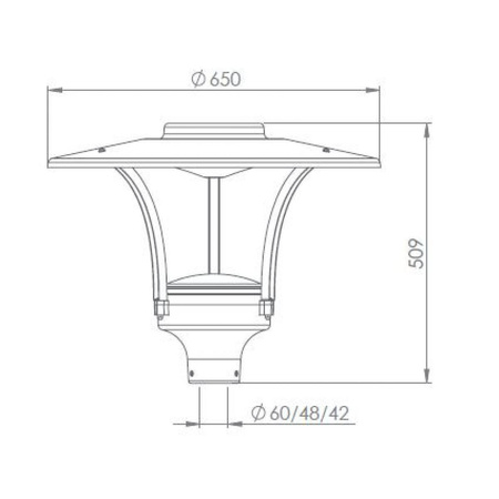 Lampa Parkowa oprawa LED IP66 czarna 42W 4000K