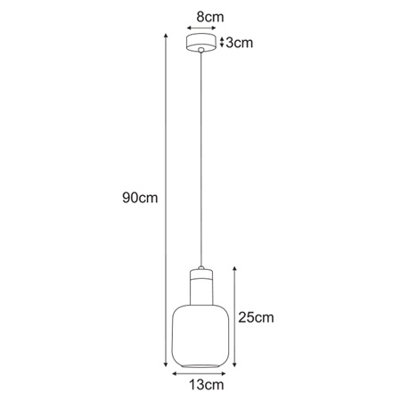 Pojedyncza lampa wisząca z ozdobnym kloszem K-5260 z serii DENIS