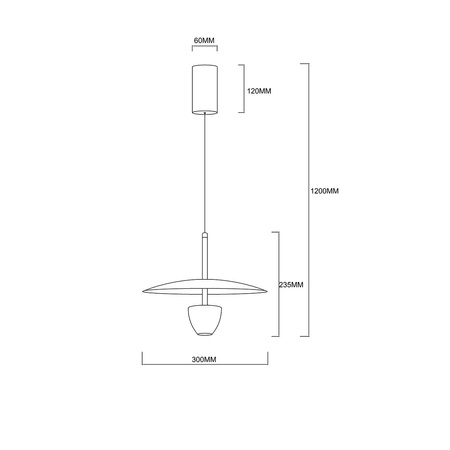 Light prestige Ufo wisząca S czarna LP-0408/1P S BK