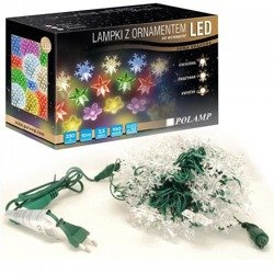 Lampki choinkowe Śnieżynki LED Białe ciepłe 10m