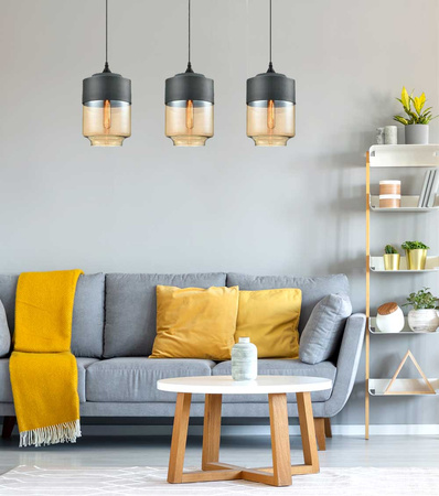 Lampa sufitowa wisząca szklana modern podłużna LED