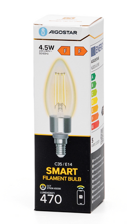  Inteligentna żarówka Smart LED FILAMENT E14 świeczka 4,5W Wi-Fi CCT 