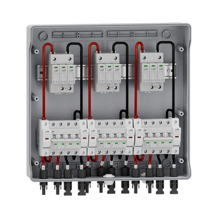 Rozdzielnica prefabrykowana DC V-TAC SLP-PV1000-S-3/3 3MPPT 1000VDC IP65 SLP-PV1000-S-3