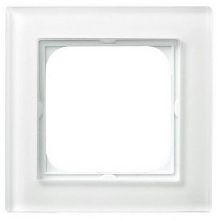 Ramka pojedyncza Ospel Sonata Białe Szkło