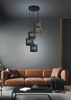 Lampa wisząca talerz czarny 5xE14 Long 35-73976