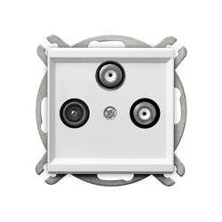 Gniazdo RTV-SAT przelotowe Ospel Sonata Biała