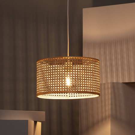 Naturalna lampa wisząca rattanowa E27 Boho Mampa