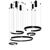 Lampa wisząca czarna 5 okręgów 264W LED sterowana pilotem
