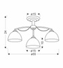 Filona Lampa Sufitowa Chromowy 3X40 E27 Klosz Biały