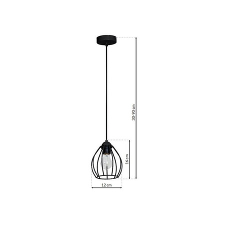 Lampa Wisząca DON BLACK 1xE27 czarna