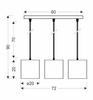 Lampa wisząca biała listwa 3xE27 Atlanta 33-00651