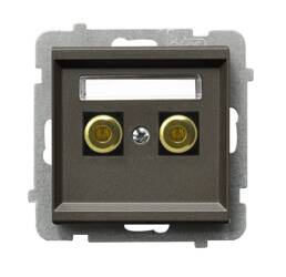 Gniazdo głośnikowe pojedyncze Ospel Sonata Czekoladowy Metalik