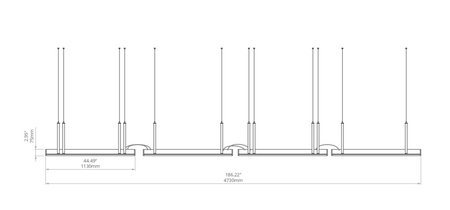 Kluś Lampa wisząca LED Tulip TU MANY ZW L=1131mm, DOT/Blenda, 43W, 3000K, DALI, COASTAL