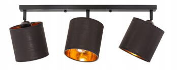 Lampa sufitowa listwa potrójna czarna abażur Oro