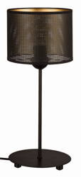 Lampka stołowa czarna abażur ażurowy czarny E27