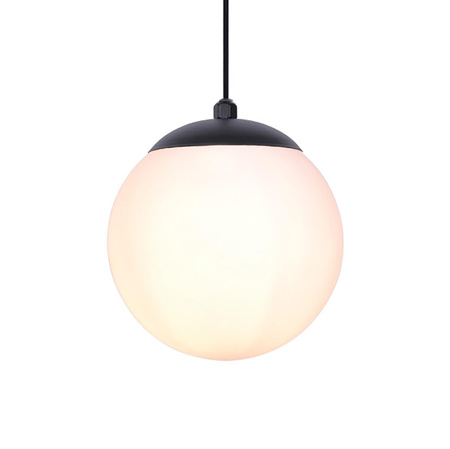 Pojedyncza lampa czarna wisząca z kloszem 14 cm K-4920 z serii SAVOY