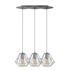 Lampa wisząca DIAMOND Gray 3xE27