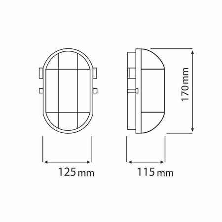Oprawa kanałowa LAREN  E27 IP54 60W czarna