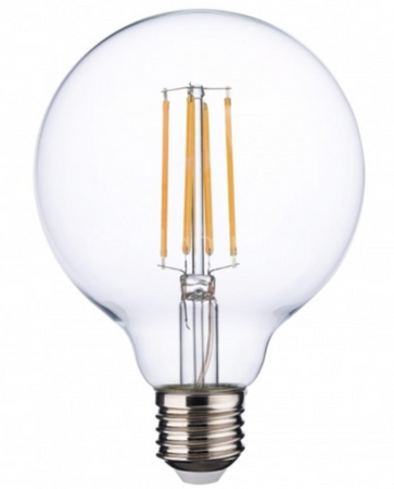 Żarówka dekoracyjna filament E27 G95 8W kula zimna 6500K