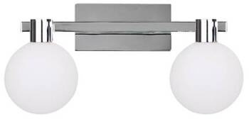 Kinkiet chrom/biały lampa ścienna 2 Maldus 22-01443